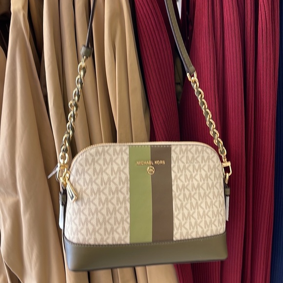 MICHAEL KORS Jet Set Charm Crossbody bag canvas Light Sage /Olive - Picture 4 of 16